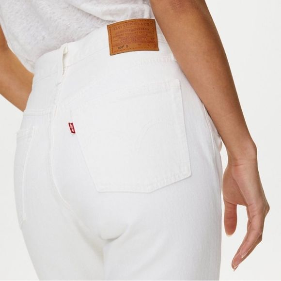 Levi's 501 White Distressed Denim Jeans - Picture 3 of 14